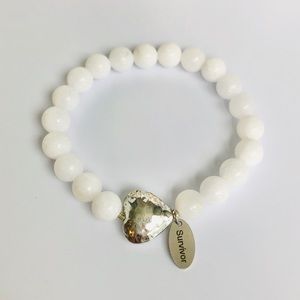 GEMSTONE | White Jade Survivor Beaded Bracelet